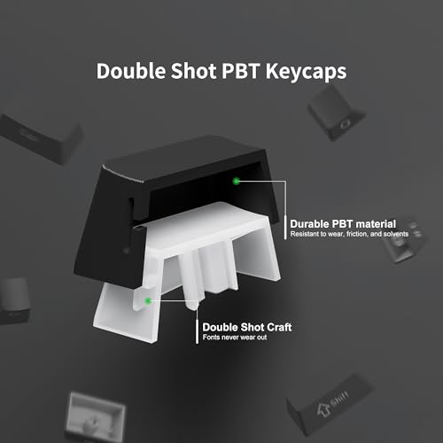 Keycaps PBT custom double shot noirs pour interrupteur Cherry et Gateron - 5