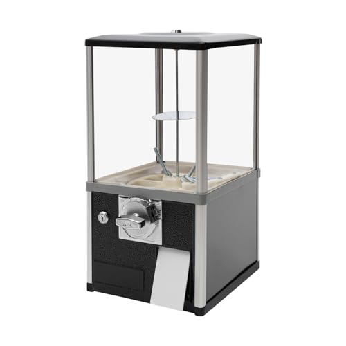 LIYUANJUN Black Vending Machine, Commercial Vending Machine for 25 Cent Coins Pinballs Round Capsules Bouncy Balls Prize Candy Machine Gumball Vending Device 11.42 * 10.24 * 20.87 Inch