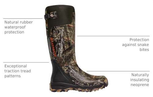 Image of LaCrosse AlphaBurly Aero Men's 17 inch Waterproof Rubber Hunting Boots Non-Insulated with 5mm Neoprene Core, Outdoor Field Footwear