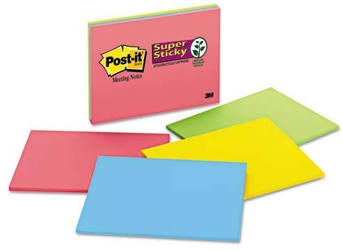 Post - it Notes Super Sticky Large Format Notes - 8 x 6 - Multi-Colored (45 Sheets) Multi-Colored, 2 Pack