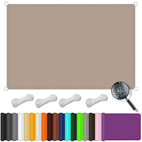 Sonnensegel Nach Maß mit Ösen 4.5 x 6 m Wetterbeständig Wasserabweisend Sonnenschutz 100% PES Sonnensegel Markisenstoff für Terrasse Balkon Garten, Taupe