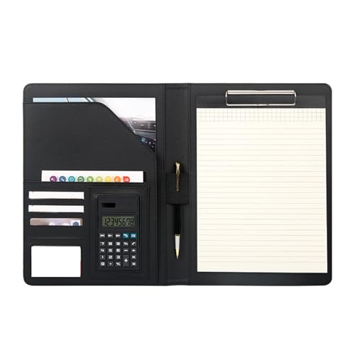 Carpeta de conferencias de cuero con almohadilla de escritura para documentos de negocios con piel de búfer intermedio para oficina
