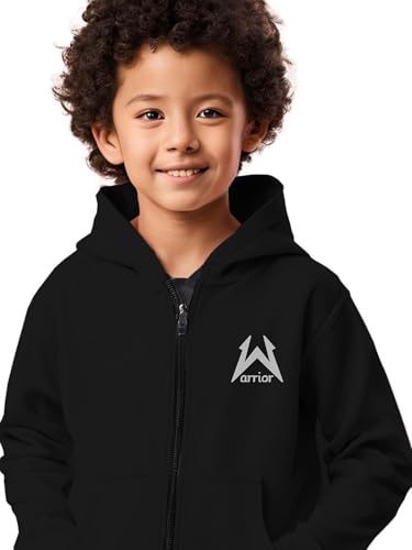 Image of 3Colours RGB Rich Cotton Full Sleeves Zipper Jacket with Hoodies for Unisex Kids-WARRIER