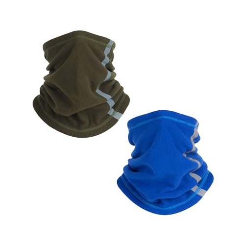Winter Neck Gaiter Face Cover, 2 Pack Fleece Warmer Windproof Neck Scarf Ski Gaiter Face Mask for Skiing Hiking Cycling
