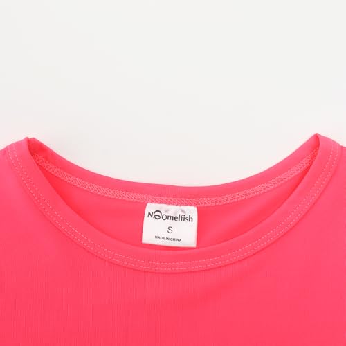 Image of Noomelfish Girls Short Sleeve Crop Tops Kids Summer Dance Cropped T-Shirts (5-14 Years)