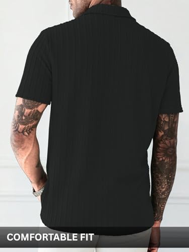 Image of Leriya Fashion Branded Polycotton Tshirt For Man | Men's Summer Textured Polo T-Shirt | Stylish Half Sleeve Collared Tee | Soft Breathable Knit Fabric | Regular Fit Casual Polo for Office, Travel & Everyday Wear