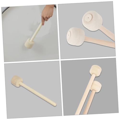 Baquetas de percusión con cabeza de fieltro y mango de madera miniatura 7