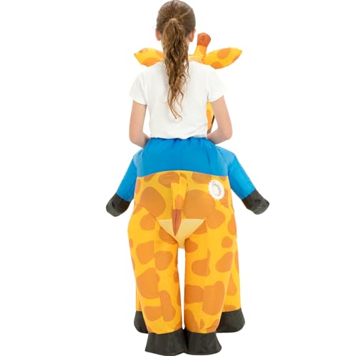 Disfraz inflable de jirafa para niños miniatura 6