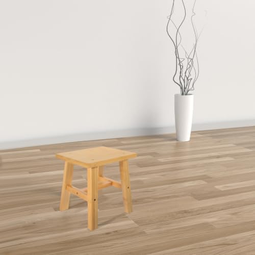 Taburete pequeño de bambú resistente con diseño cómodo para baño 8