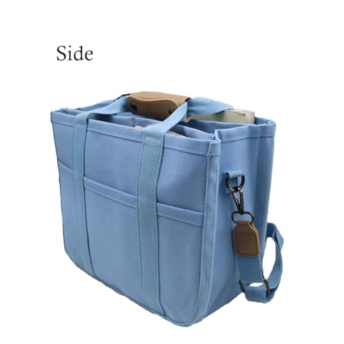 Women Multi-pocket Canvas Tote Bag Large Capacity Shoulder Crossbody Handbag With Compartments2
