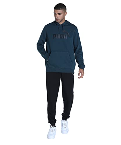 Image of Puma Cotton Men Ess Big Logo Hooded Neck Hoodie Fl (S) Mineral
