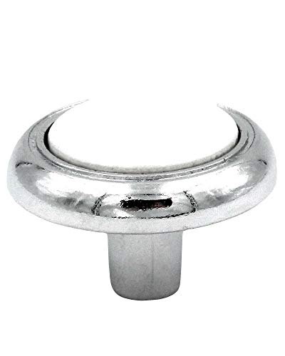 Zinc Kitchen Cabinet Handles Cabinet Hardware Knobs for Kitchen Cabinets Cabinet Knobs Tool Cabinet Small Cabinet Cabinet Pulls Knobs for Dresser Drawers Porcelain Chrome Finish 1-1/4" 1Pc DES-D