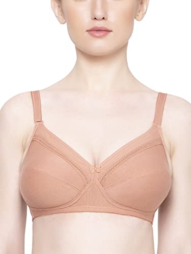 Image of Triumph Comfort Wireless Non Padded Everyday Women Cotton Bra Soft Breathable Cotton, Cut‑n‑Sew Cups 3 /4 Coverage, High Center Bridge Lace Trim & Bow Daily Comfort, Natural Shape Pack Of 1