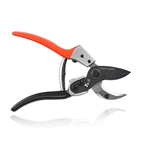 TONMA Anvil Pruning Shears [Made in Japan] Professional 8 Inch Heavy Duty Garden Shears Secateurs with Ergonomic Handle