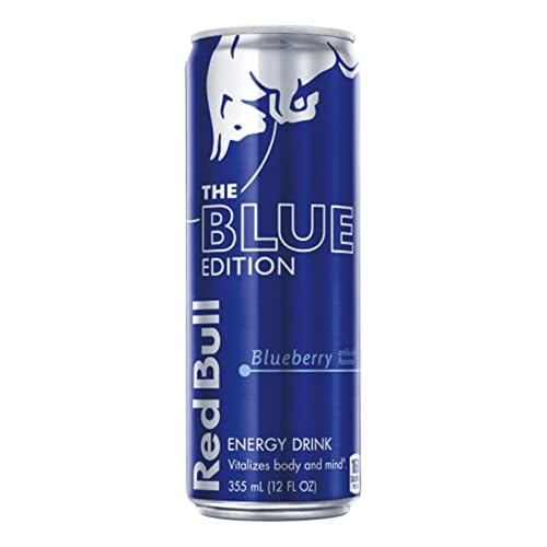 Blue Edition Energy Drink, Blueberry | 114mg Caffeine | With B Vitamins | 12 Fl Oz Cans | Pack of 12