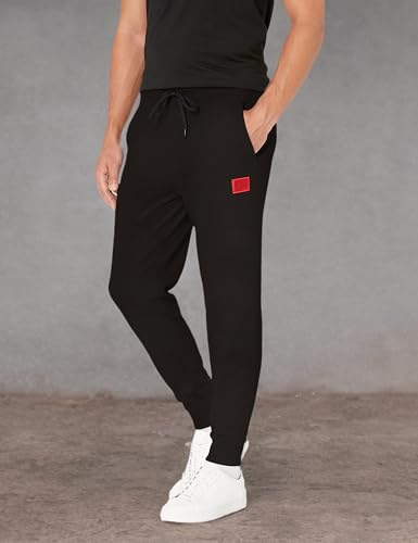 HUGO Mens Regular Fit Square Logo Jersey Drawstring Joggers3