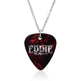 Sphers Eddie Munson Guitar Pick Necklace Eddie Munson Jewelry Eddie Red Pick Necklace Double Logo