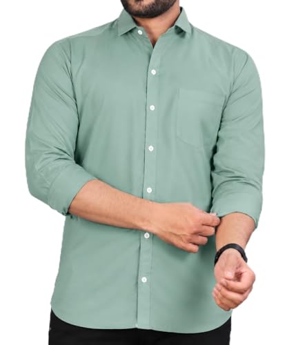 Image of CB-COLEBROOK Men's Casual, Regular Fit, Solid Colour, Lightweight, Button Down, Casual Wear, Shirt with Pocket. Suitable for Office & Casual Use