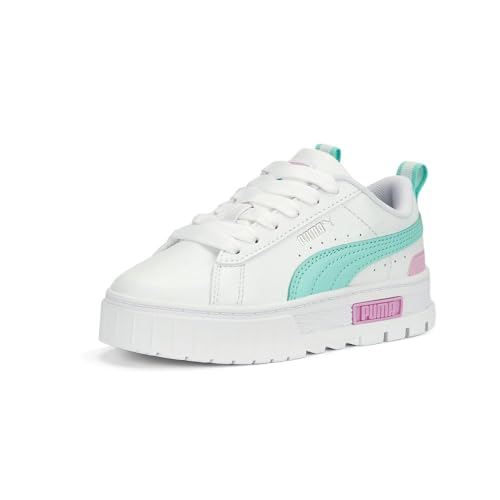 PUMA Kids Girls Mayze Leather Lace Up Sneakers Shoes Casual - White2