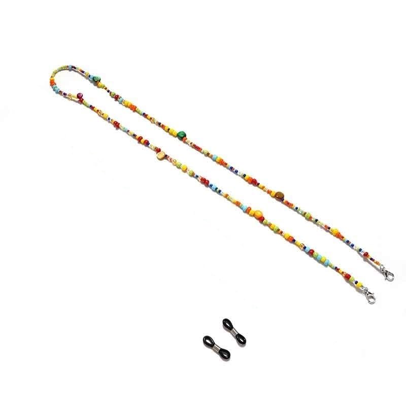 Chaîne de lunettes en perles colorées et coquillages pour cordon de lunettes fantaisie chic