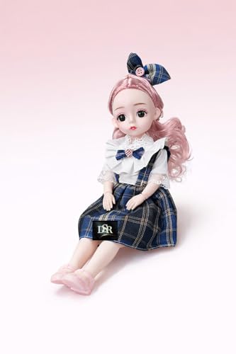 Image of DSR 30 CM Princess Fashion Doll for Girls | Sound Playing Doll with Movable Arms & Legs | Beautiful Princess Dress | Lightweight Plastic Body Toy for Kids | Design as Shown (Black)