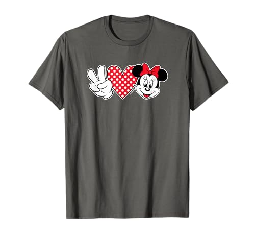 Minnie Mouse Peace T-Shirt haut tendance mode Disney pour femme coupe décontractée