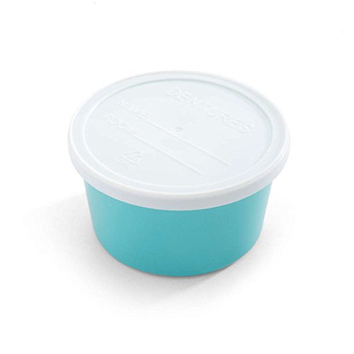 MediChoice Denture Cup, With Opaque Lid, 8 Ounce, Teal (Bag of 25)