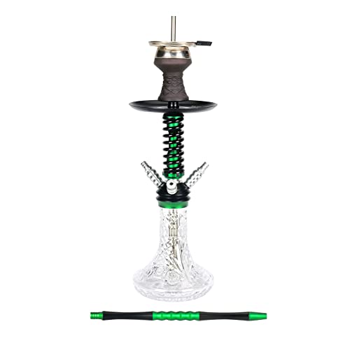 Aluminium-Shisha-Set mit 1 Schlauch, 12-Zoll-Premium-tragbare Mini-DREI-Kopf-Feder-Shisha-Voll-Shisha-Glasvase für…