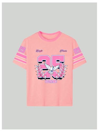 Image of RoseSeek Girl's Graphic Tees Short Sleeve Crewneck T Shirts Casual Summer Tops Cute Preppy Clothes