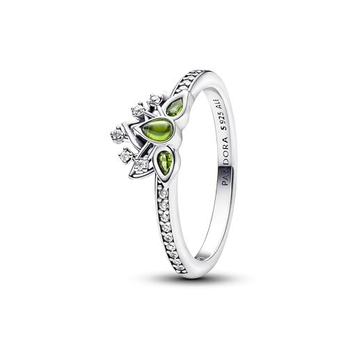 PANDORA Anello da donna Disney Principessa Tiana Tiara Argento 193653C01, 56/17,8, Argento sterling, Zirconia cubica