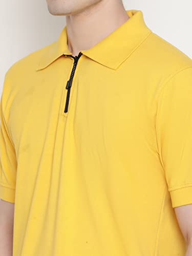 Image of UZARUS Men's Solid Cotton Regular Fit Polo T-Shirt