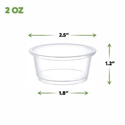 Image of GUSTO [2 oz. - 250 Count Clear Disposable Plastic Portion Cups (No Lids), For Souffle, Sauce, Jello Shots, Salad Dressing, and For Portion Control- Formerly Comfy Package (Pack of 2)