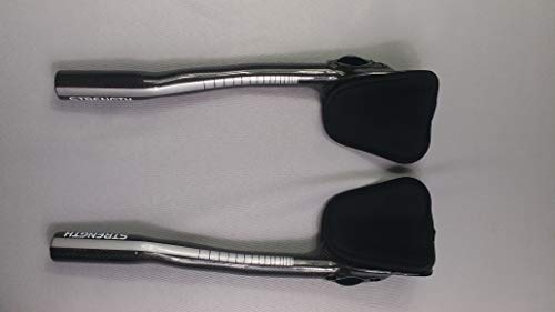 Strength Aero Bars TT Bike Armrest Handlebars Carbon Fiber Aerobar Triathlon 340mm Sliver Gloss for Mountain Bike and Road Bike 31.8mm - Thumbnail 4