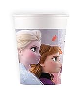 Procos 93465 - Party-Becher Frozen 2, max. Füllmenge 200 ml, 8 Stück, Einwegbecher aus Papier, Kindergeburtstag, Party-Geschirr, FSC® Mix