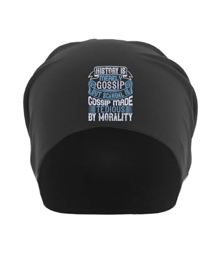 Bonnet en coton fin noir de qualité supérieure avec broderie textuelle élégante et moderne