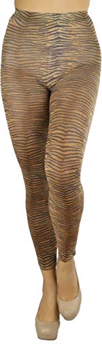 Image of ToBeInStyle Women's Footless Opaque Animal Zebra Tiger Tights Hosiery