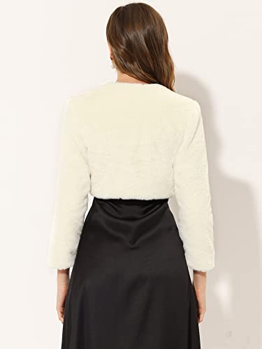 Allegra K Formal Bolero for Women's Evening Dressy Faux Fur Shrug Jacket3