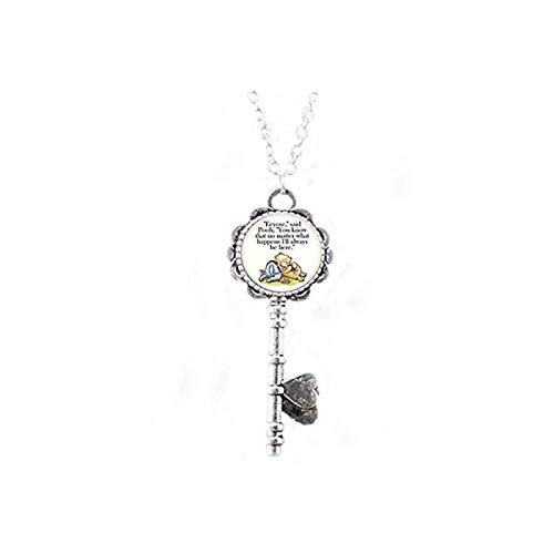 Support Encouragement Classic Illustration Pooh and Eeyore Pendant Necklace Yellow