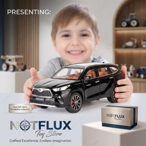 Image of 1:24 Scale Highlnder Hybrid Diecast Car Model - Metal Pull-Back Car with Sound, Lights, Super Openable Doors, Toy for Boys & Kids (Multicolor) (Pack of 1)