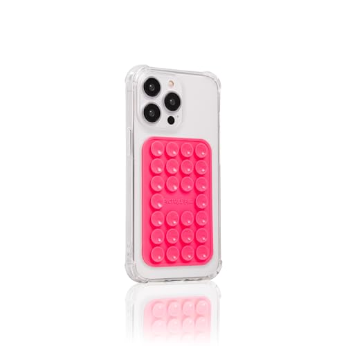 PicturePal | Silicone Sticky Phone Case - Suction Gripper for Back of Phone - Content Creator Essentials for UGC, TikTok Influencer Videos (Raspberry Pink)