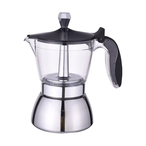 Elegantes cafeteras con tapa transparente hechas de acero inoxidable resistente producidas para los amantes del café y baristas domésticos