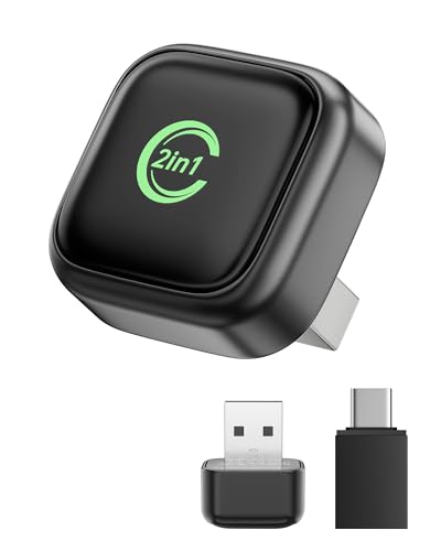 Wireless CarPlay Adapter, Convert Wired to Wireless, 2-in-1 CarPlay & Android Auto, Mini Plug & Play, Fast Auto-Connect & No Latency, USB/USB-C for Cars with Built-in CarPlay & iOS 10+/Android 11+