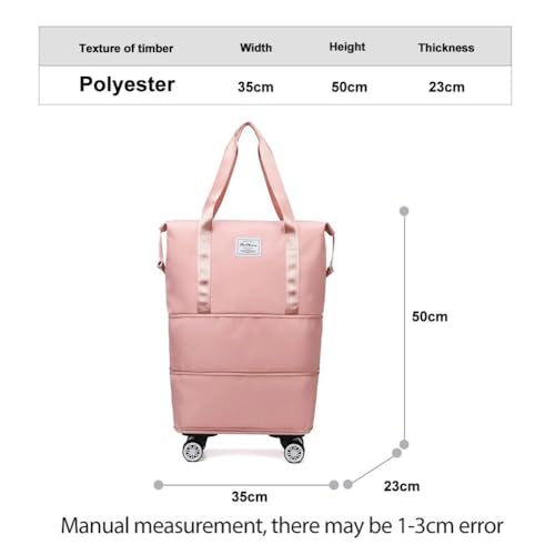 Foldable Travel Bag with Wheels,Large Capacity Rolling Duffle Bag with Detachable Wheels and Adjustable Shoulder Strap, Luggage Bag for Gym,Camping,Travel or Business Trip3