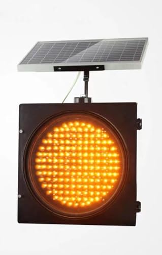 Semáforo solar de 300 mm amarillo para mejorar la seguridad en cruces y obras de ciudad