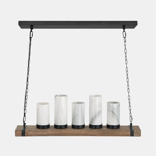 Suspension bois de manguier Haverfell, luminaire résine élégant
