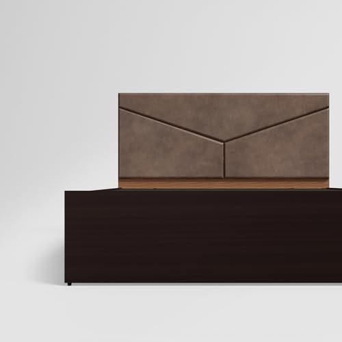 Image of Interio by Godrej Bed, Glory Morf Queen Size Engineered Wood Bed with No Storage, 1-Year Warranty, Brown, Cinnamon