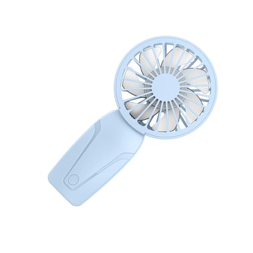 IOIUSKKU Mini ventilador con energía eólica recargable y portátil ABS recargable con energía eólica Mini ventilador de bolsillo portátil, azul