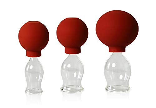 Lauschaer Glas 3er Schröpfglas-Set mit Ball 20-25-30mm zum professionellen, medizinischen, feuerlosen Schröpfen mundgeblasen, handgeformt, Schröpfglas, Schröpfgläser, Original