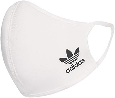 adidas Originals Standard Face Covers 3-Pack, White/Black, Medium/Large, White/Black, 1 Count (Pack of 3)