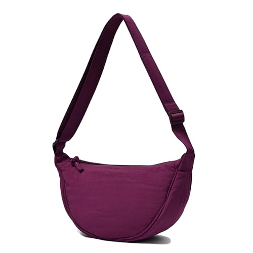 Borsa a Tracolla per Donna - Piccola in Nylon a Mezzaluna Morbida, Casual, Zaino a Tracolla